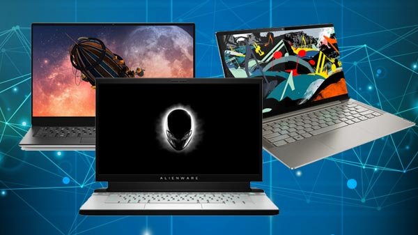Working on a laptop